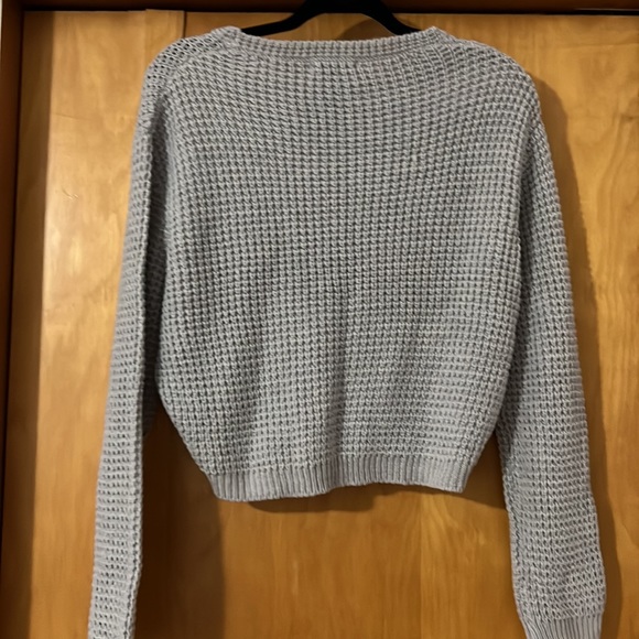 Gray waffle knit sweater - Picture 4 of 4